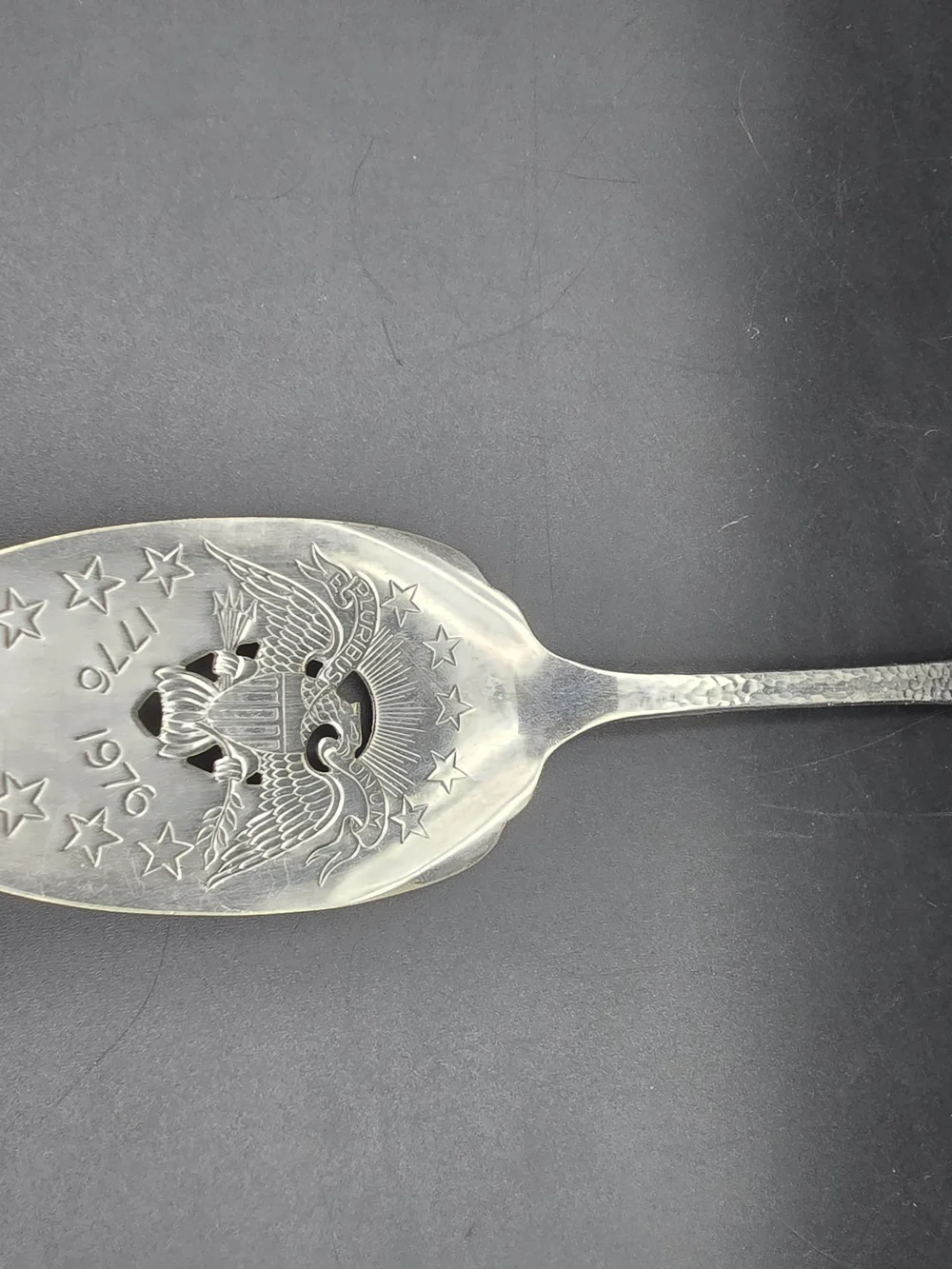 Oneida Silver Tone Commemorative Serving Spoon with Eagle Motif
